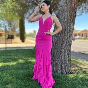Hot Pink Maxi Evening Dress NWT